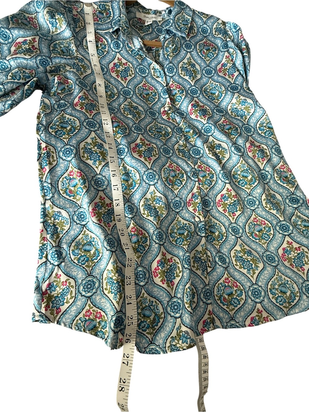 Haver& Blair London blouse covered buttons beautiful vibrant colors size s - Picture 7 of 10